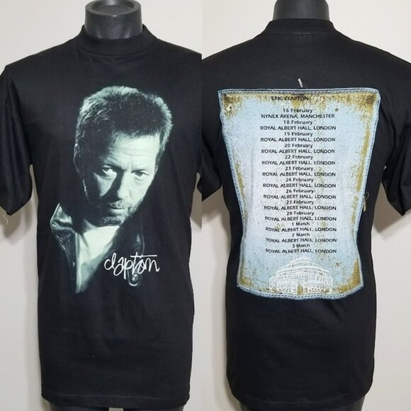 Nos Vintage 90s Eric Clapton Tour T Shirt L 1996 Royal Albert Hall Nynex Tee Top - Picture 1 of 8